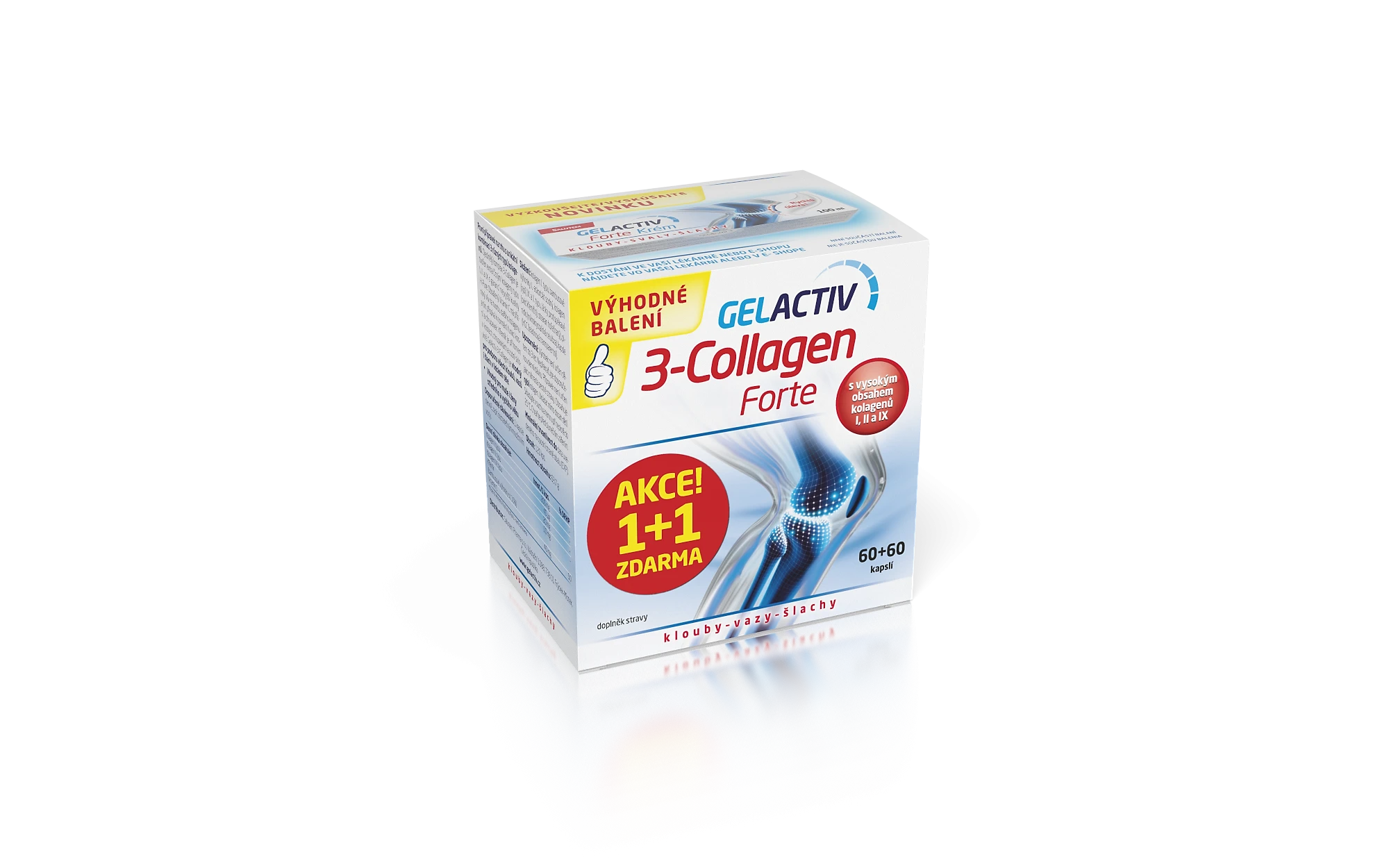 box akcni prmo Krem GELACTIV FORTE 60+60tbl CZE P1 WEB8 GelActiv 3-Collagen Forte 60+60 cps. zadarmo